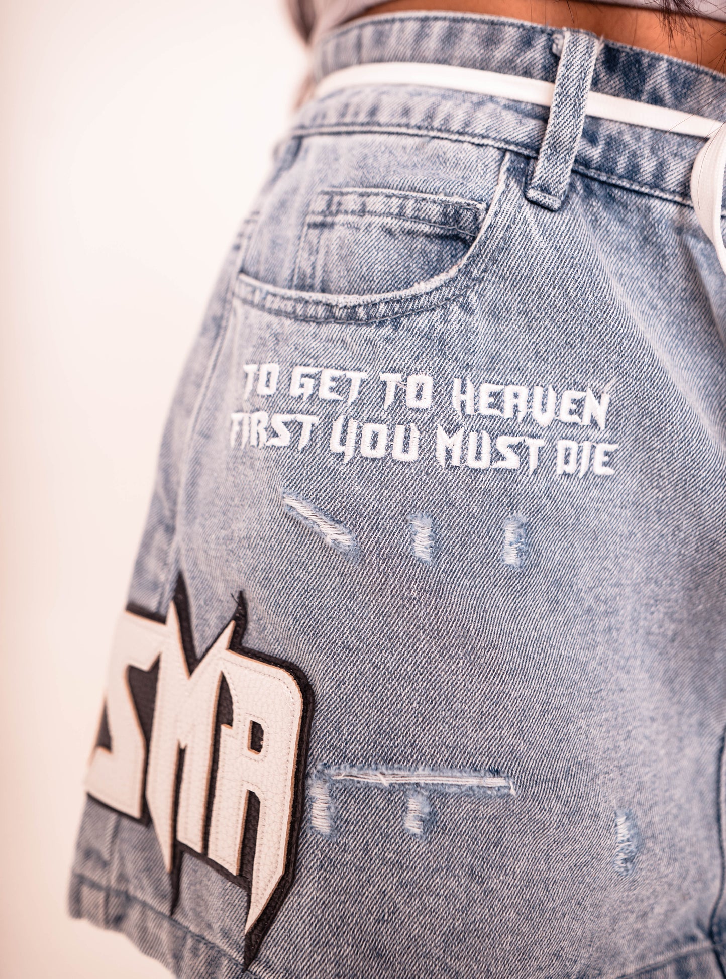 "Sacrifices" Denim Skirt