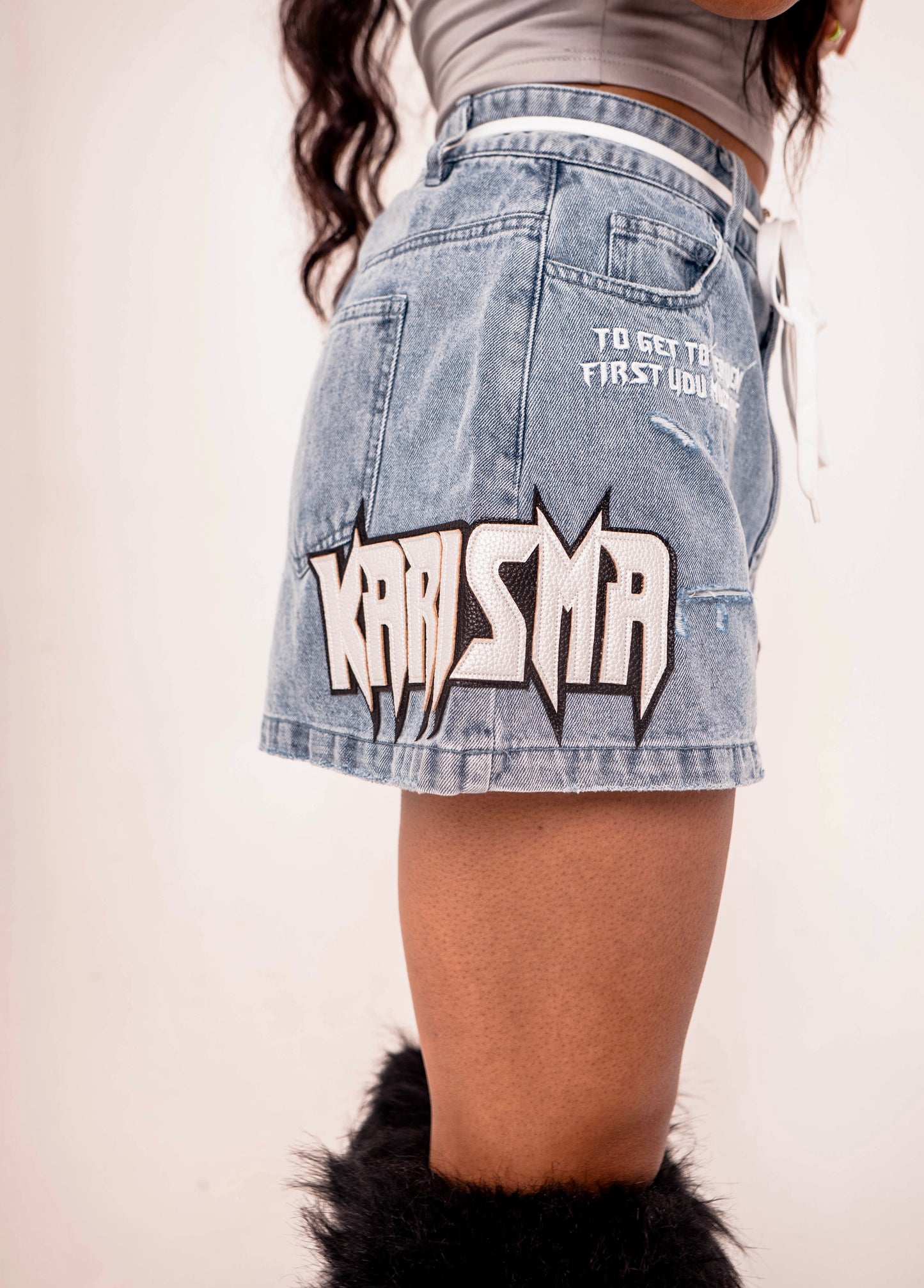 "Sacrifices" Denim Skirt