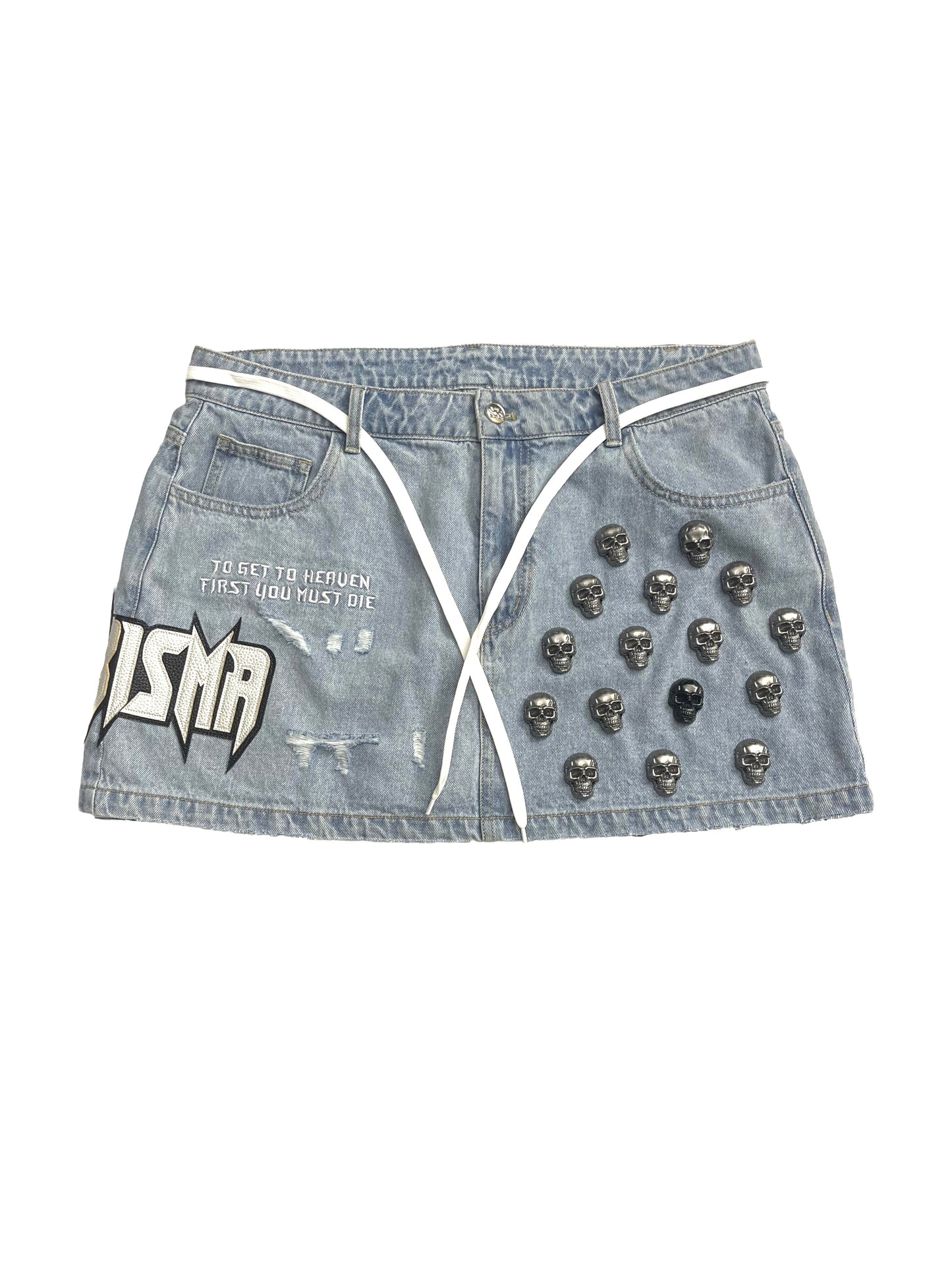 "Sacrifices" Denim Skirt