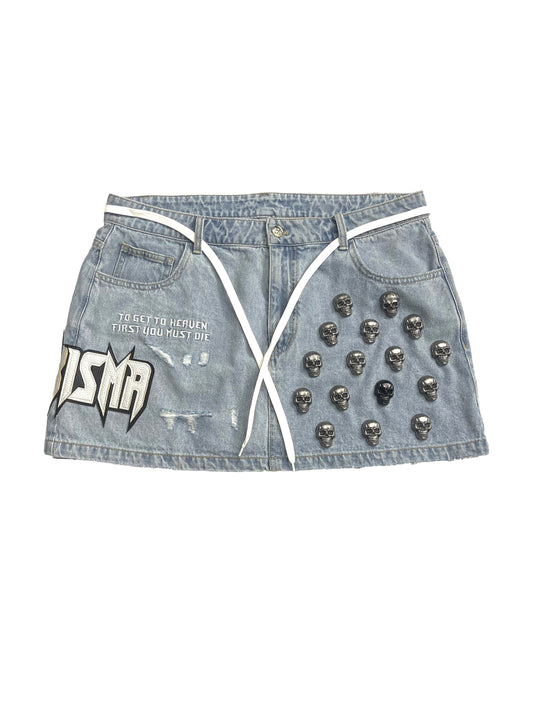 "Sacrifices" Denim Skirt